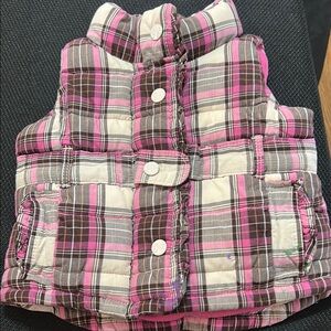 Plaid Pink and Brown Kids Vest